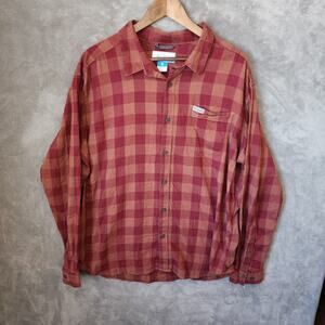 Columbia Men's Extra Large Red Plaid Long Sleeve Shirt - Made in India